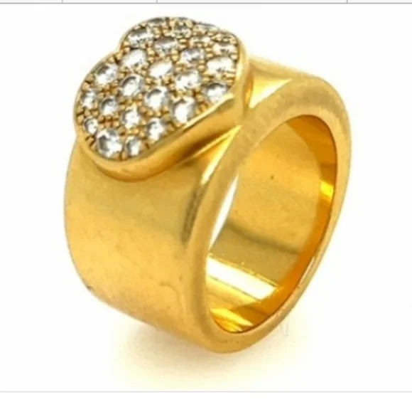 SOLD IN OUR STORE Chopard 18K YG Diamond Heart Ring - Picture 2 of 4